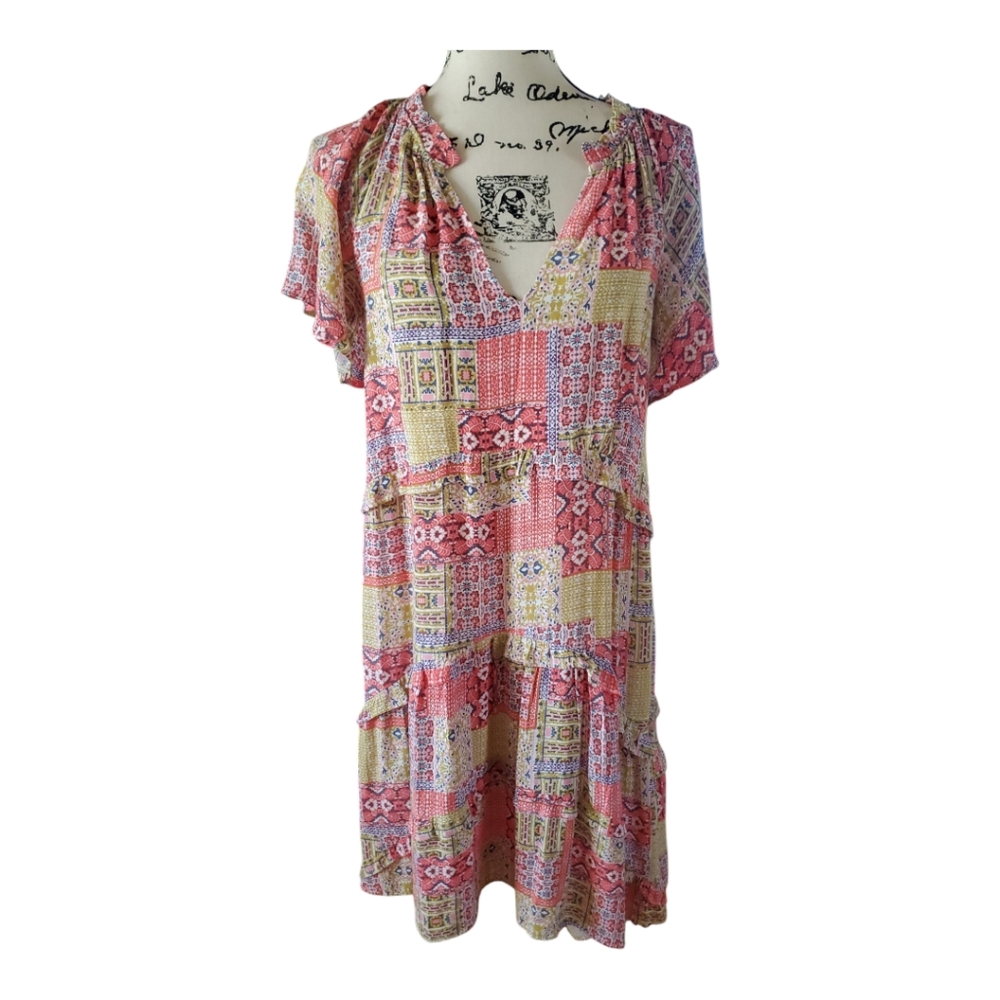 Anthropologie Colorful Patchwork Dress Size XS
